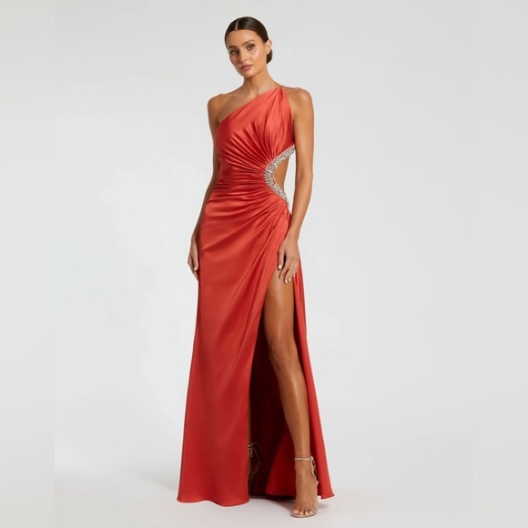 Mac Duggal Dresses & Skirts - MAC DUGGAL Red Jewel Embellished Side Cut Out A Line Gown in Red 8